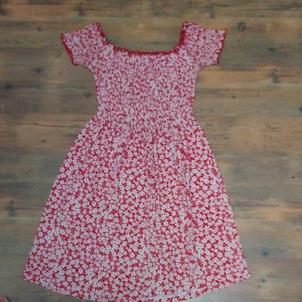 Floral Red and White womens Dress